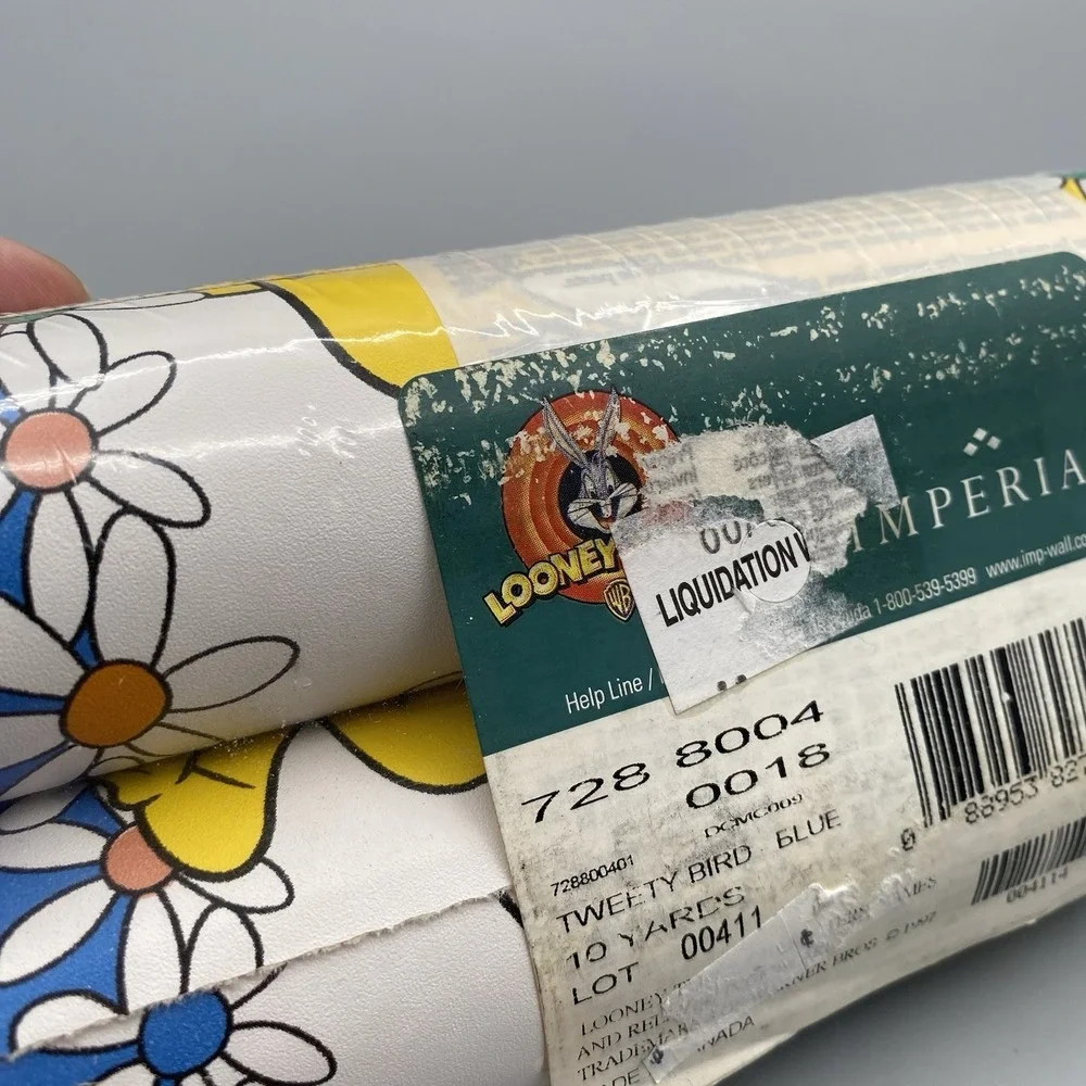 Looney Tunes Tweety Bird & Daisies Wallpaper Border Self Stick 10 Yards‎ 2 Rolls
